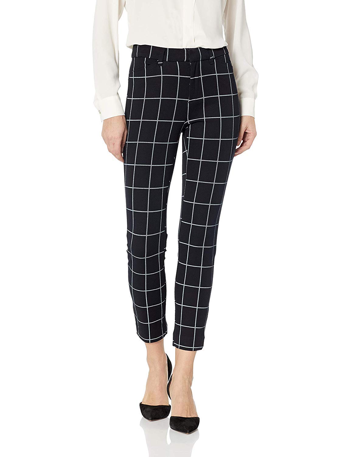 Amazon Essentials Women's Skinny Ankle Pants - Stretch Comfort Fit High Waist Trousers for Work, Office & Casual Wear | Slim Leg, Skinny Fit, Ankle Length (Black, Size 6)