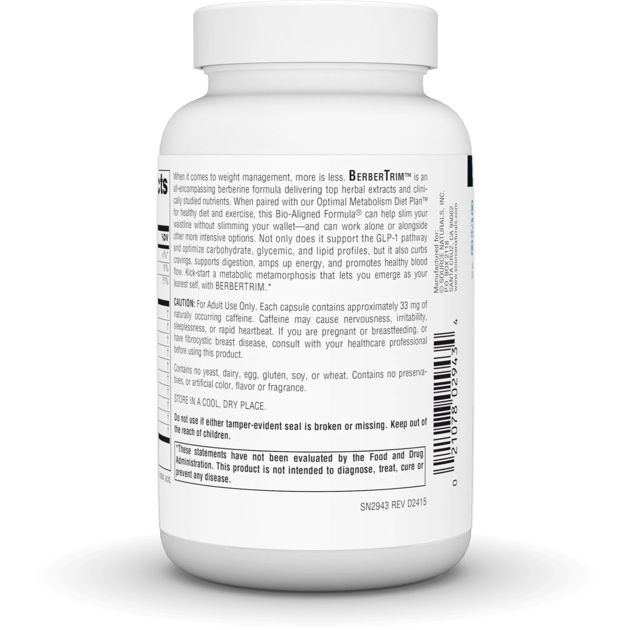 Source Naturals BerberTrim - Natural Weight Management Supplement for Metabolism & Blood Sugar Support | Ideal for Fitness, Wellness & Healthy Lifestyle