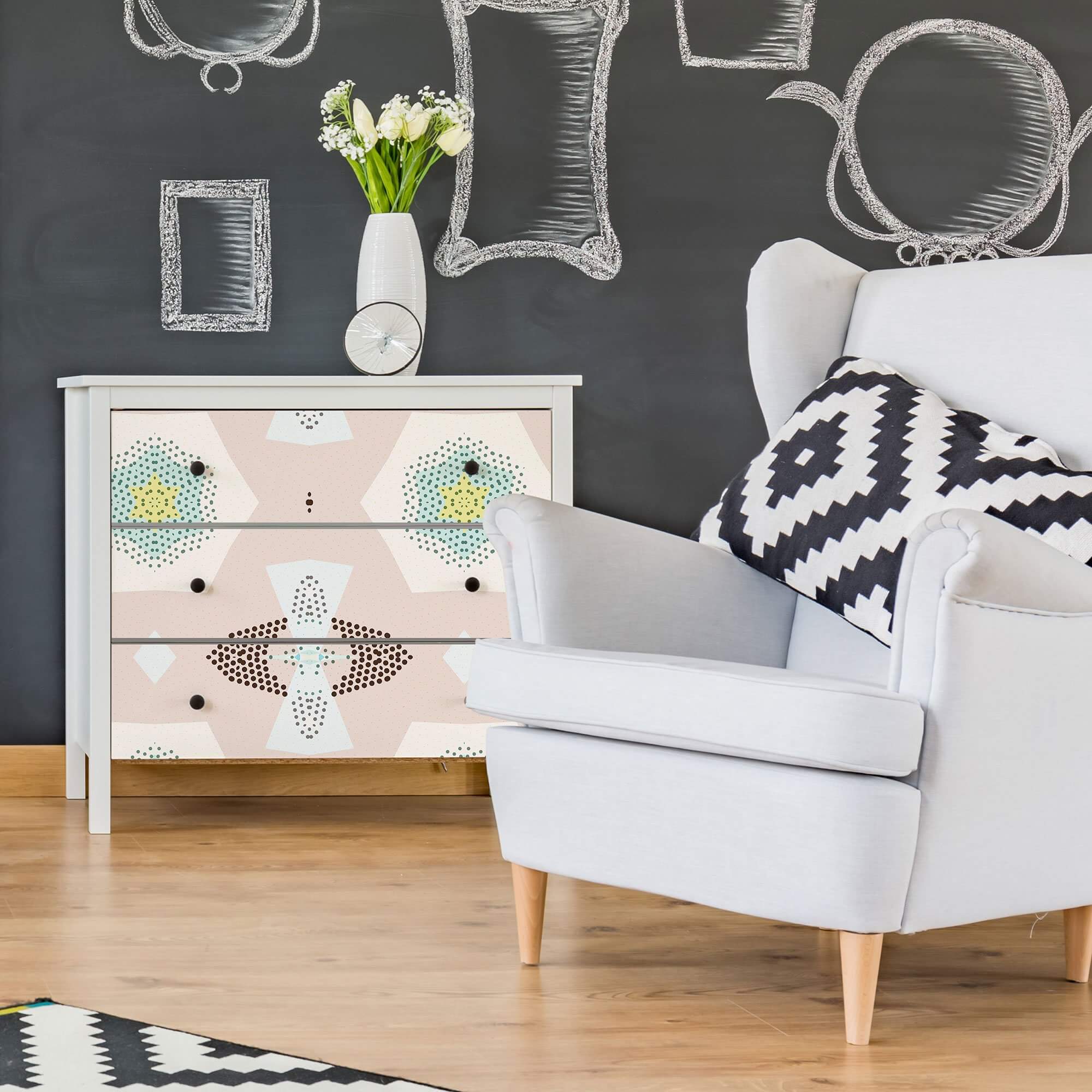 Beige Geometric Tile Adhesive Peel and Stick Removable Wallpaper - Self-Adhesive Wall Decal for Home Decor, Bedroom, Living Room, Office & Rental Spaces