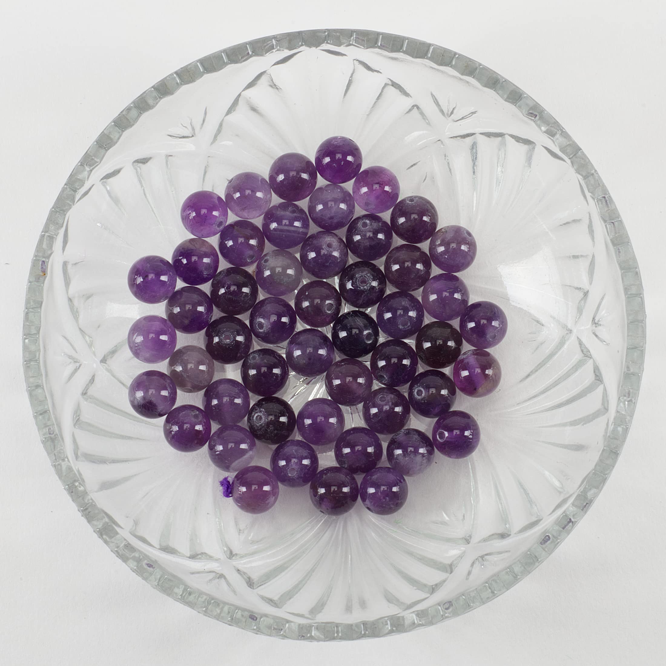 8mm Amethyst Gemstone Round Beads for Jewelry Making - 45 PCS per Strand | Cherry Tree Collection | Perfect for Bracelets, Necklaces & DIY Craft Projects