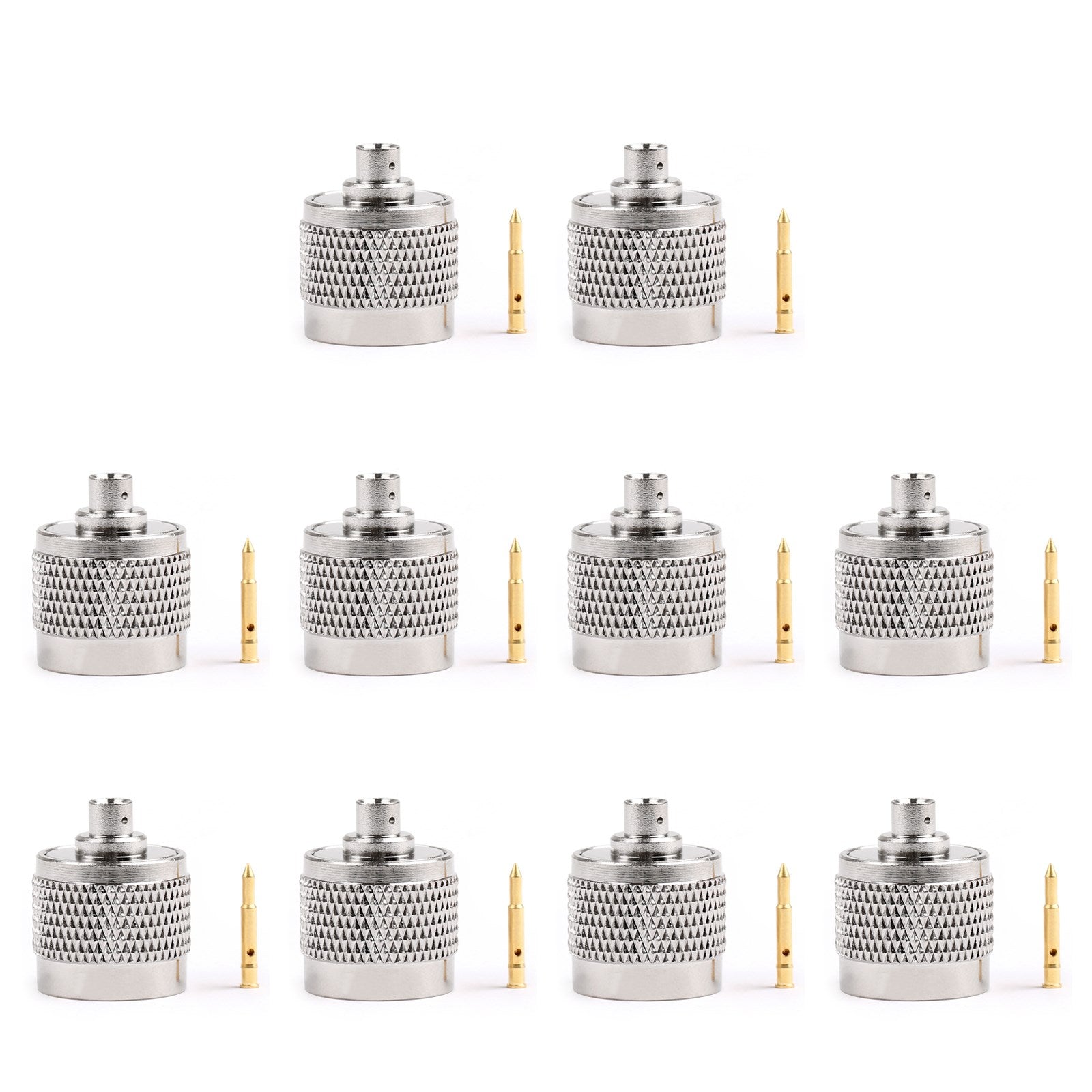 10Pcs N Male RF Connector Solder Plug for Semi-Rigid .141 RG402 Coaxial Cable - Straight Type for Ham Radio, Antenna & Communication Equipment Installation