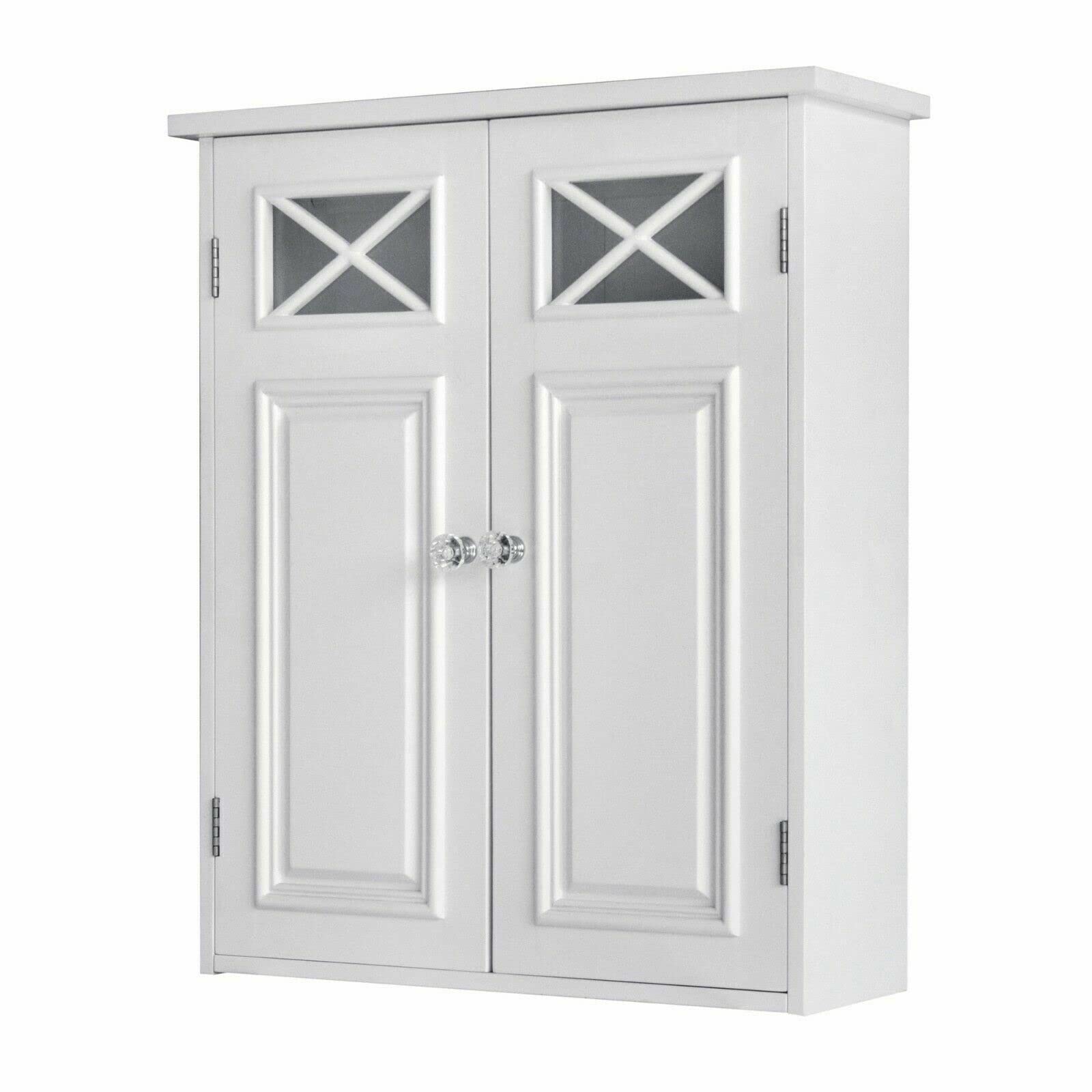 White Wall Mount Bathroom Storage Cabinet - Over Toilet Organizer with Shelves for Towels, Toiletries & Bath Essentials | Space-Saving Bathroom Decor for Small Spaces