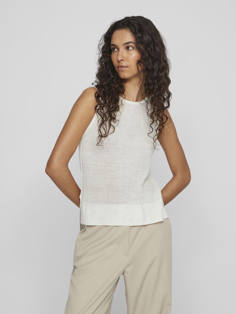 Andie Women's Knit Top - Soft Comfortable Casual T-Shirt (Egret) for Everyday Wear, Work & Outings