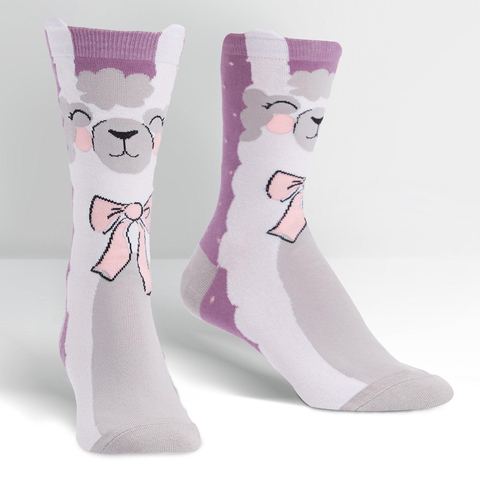 Fun Llama Print Women's Crew Socks - Colorful & Comfortable Casual Socks for Everyday Wear, Workouts, and Gift Giving