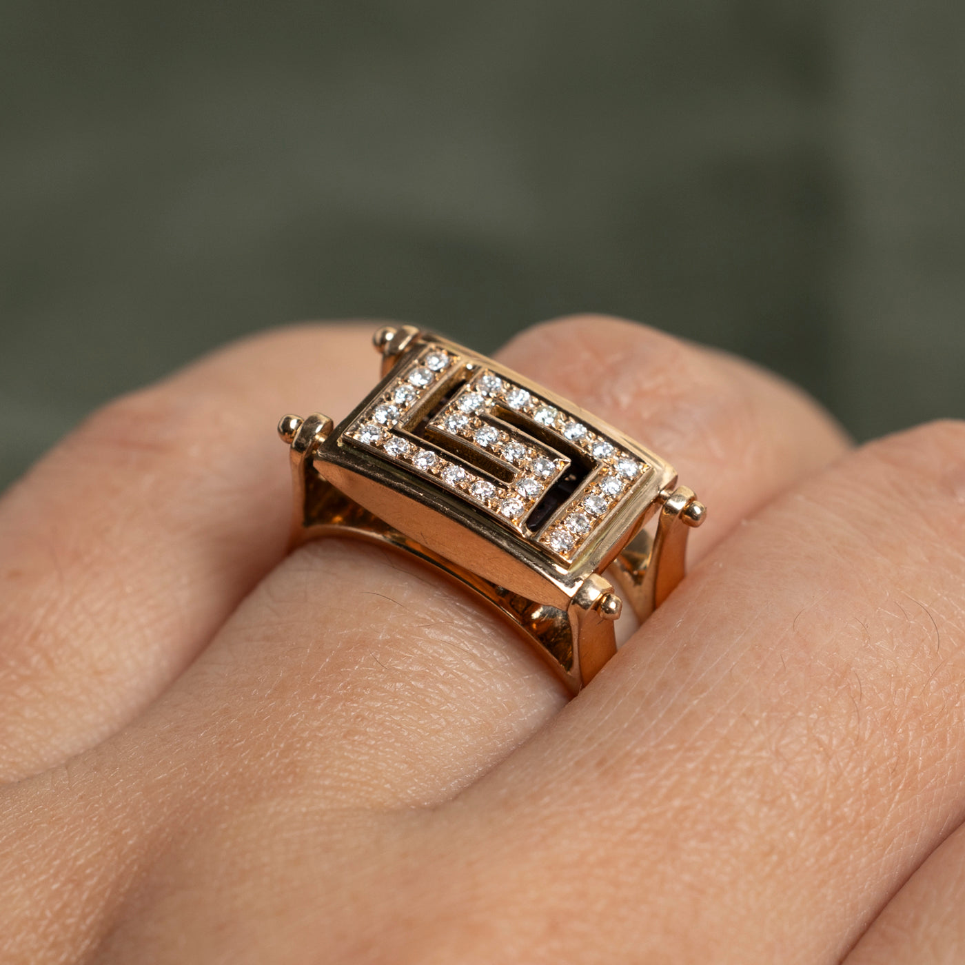 Flippable Diamond Geometric Design Ring | 0.47ctw | Size 7.5 | Elegant Wedding Band, Anniversary Gift, Everyday Jewelry for Women