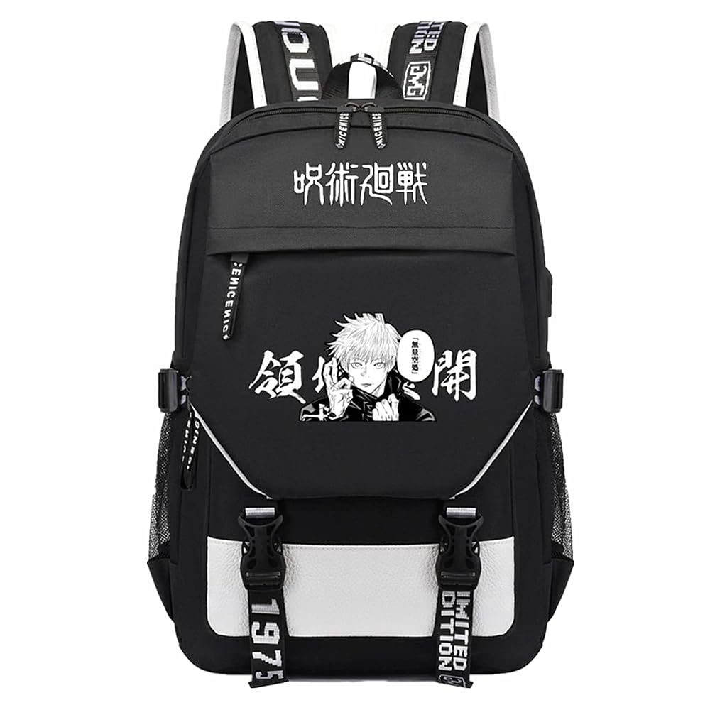 Jujutsu Kaisen Anime Backpack - Multifunctional Oxford Manga Cosplay Bag for Fans | Perfect Gift for School, Travel & Convention Cosplay