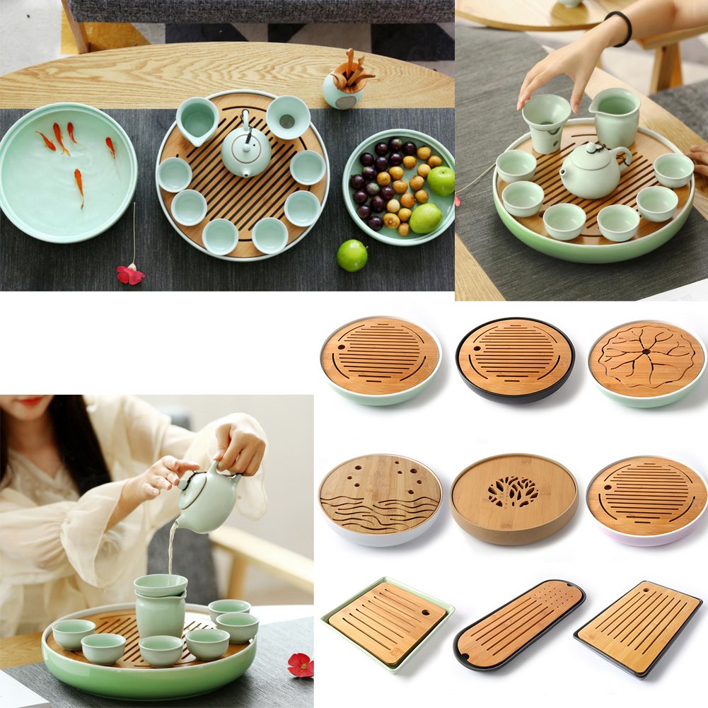 Premium Japanese Style Tea Tray Set - Authentic Chinese Kung Fu Tea Ceremony Collection for Zen Meditation, Home Decor & Gift Giving