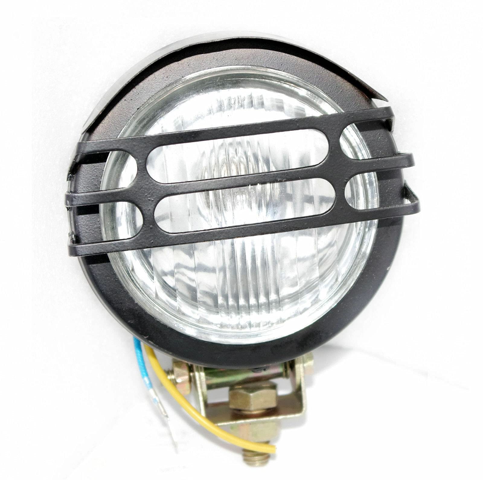 Universal White LED Spot Light Fog Lamp - Chrome Half Grill for Cars, Vans & Jeeps | Off-Road, Camping & Night Driving Accessories