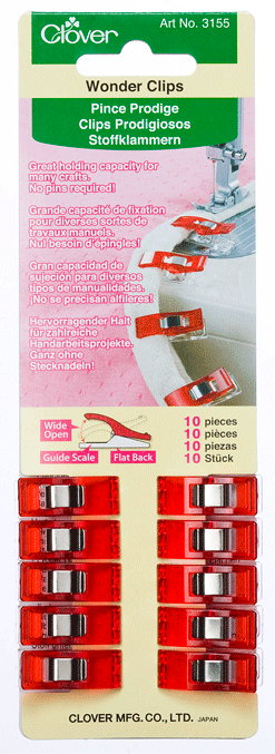 Clover Wonder Clips - 10 Pack Multipurpose Sewing Clips for Quilting, Crafting & DIY Projects - Perfect for Fabric, Leather & Paper