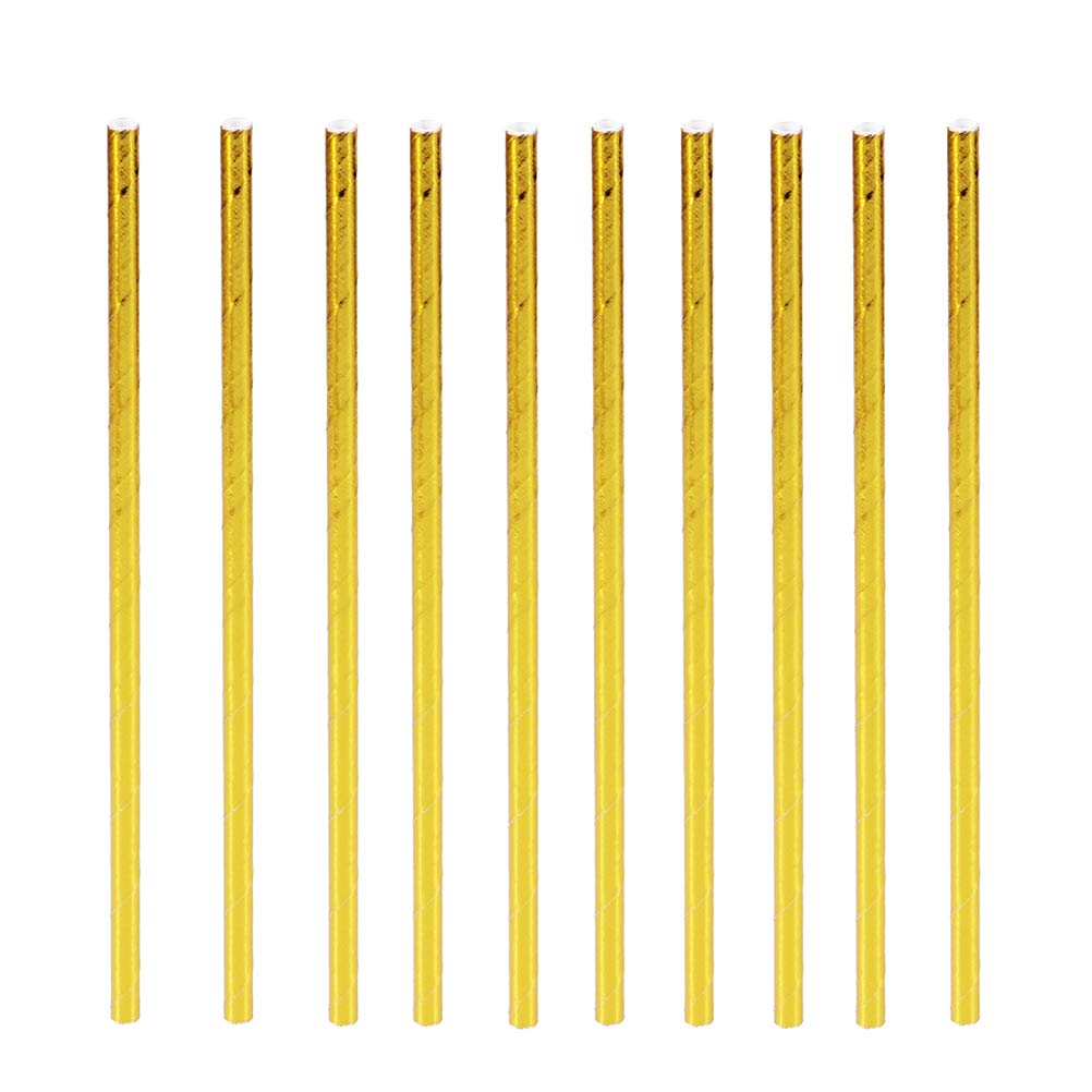 100pcs Colorful Biodegradable Paper Straws - Eco-Friendly Drinking Straws for Parties, Smoothies, Coffee, Juice & Cake Pops - Perfect for Weddings, Birthday Celebrations & Sustainable Events