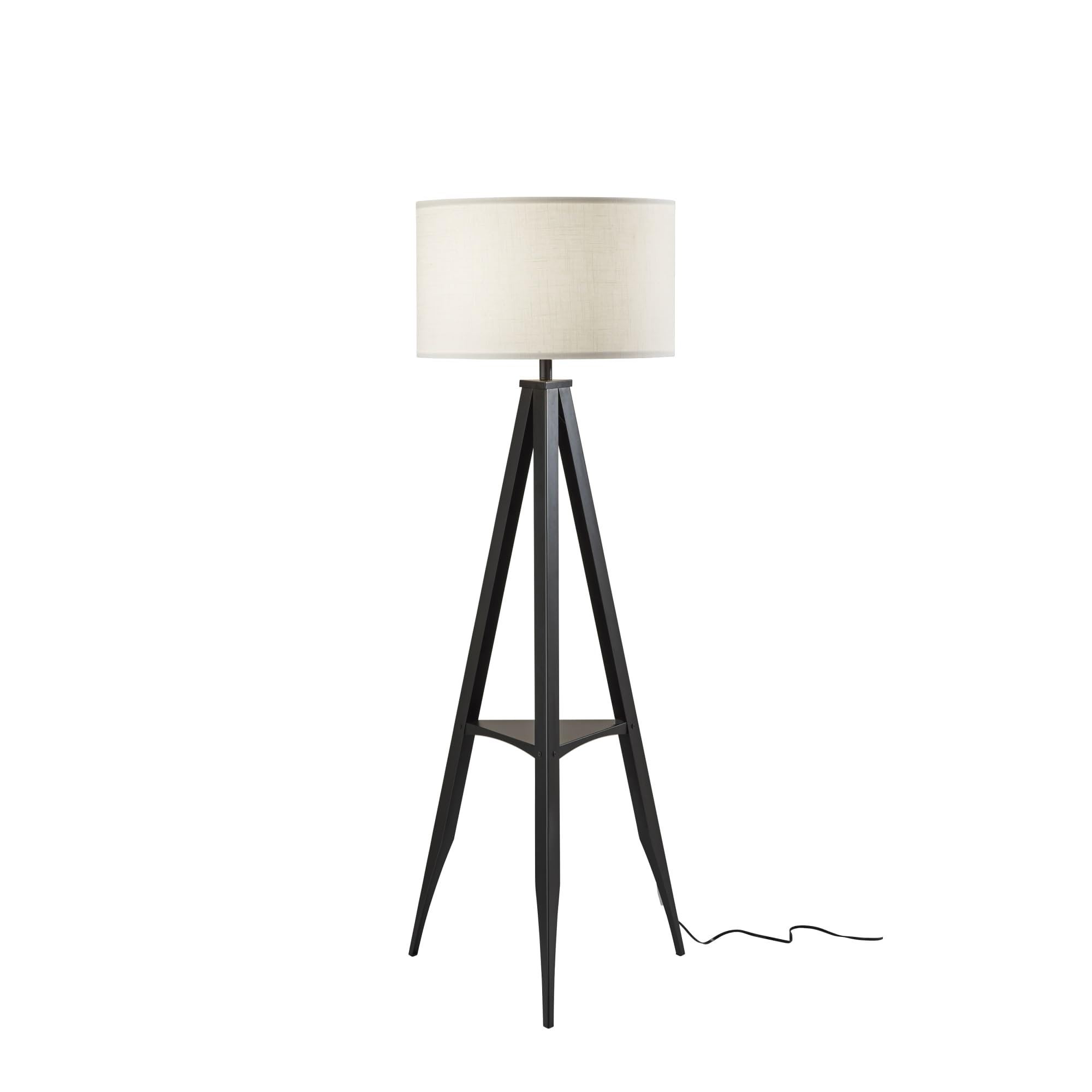 ADESSO Warren Shelf Floor Lamp - Modern Adjustable LED Reading Light for Living Room, Bedroom & Office - Perfect for Reading, Working & Relaxing