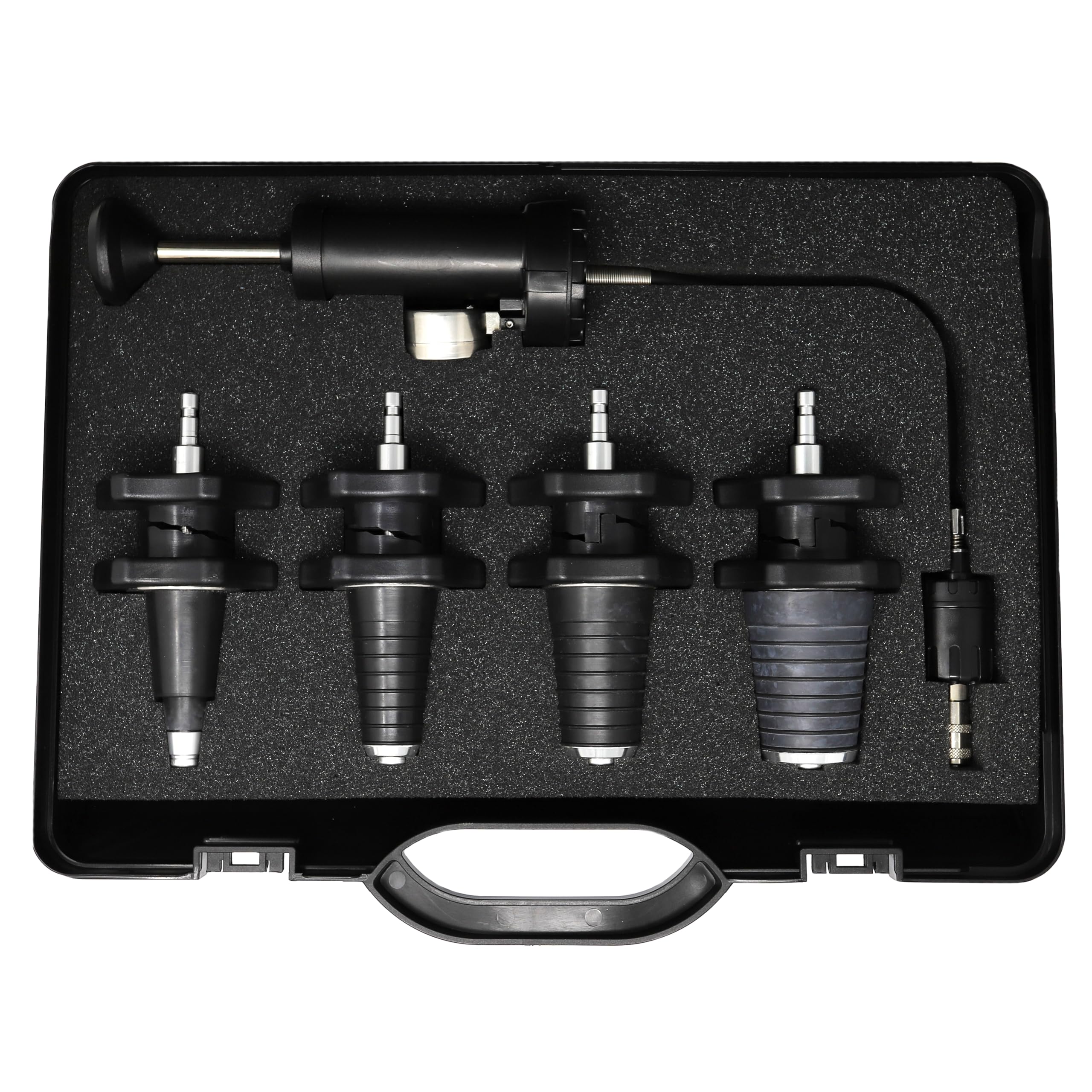 CTA Tools 9376 HD Adjustable Radiator Pressure Tester Kit with Quick Release Couplers & High Impact Polymer Hand Pump - Compatible with Japanese, American, European Trucks, Tractors & Farm Equipment - Ideal for Cooling System Diagnostics & Maintenance