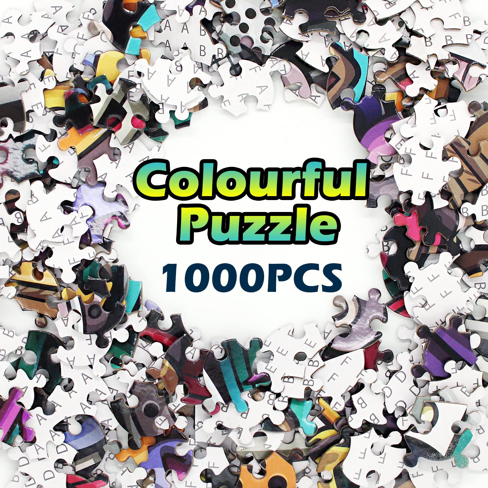 1000-Piece Graffiti Music Jigsaw Puzzle - Creative Geometric Round Colorful Puzzle for Adults & Kids - Challenging Round Jigsaw Puzzle Gift for Birthday, Party & Family Game Night