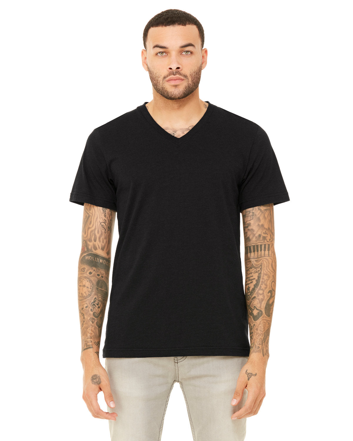 Bella + Canvas 3415C Unisex Triblend V-Neck T-Shirt - Soft Comfortable Tee for Men & Women - Perfect for Casual Wear, Gym, and Everyday Outfits