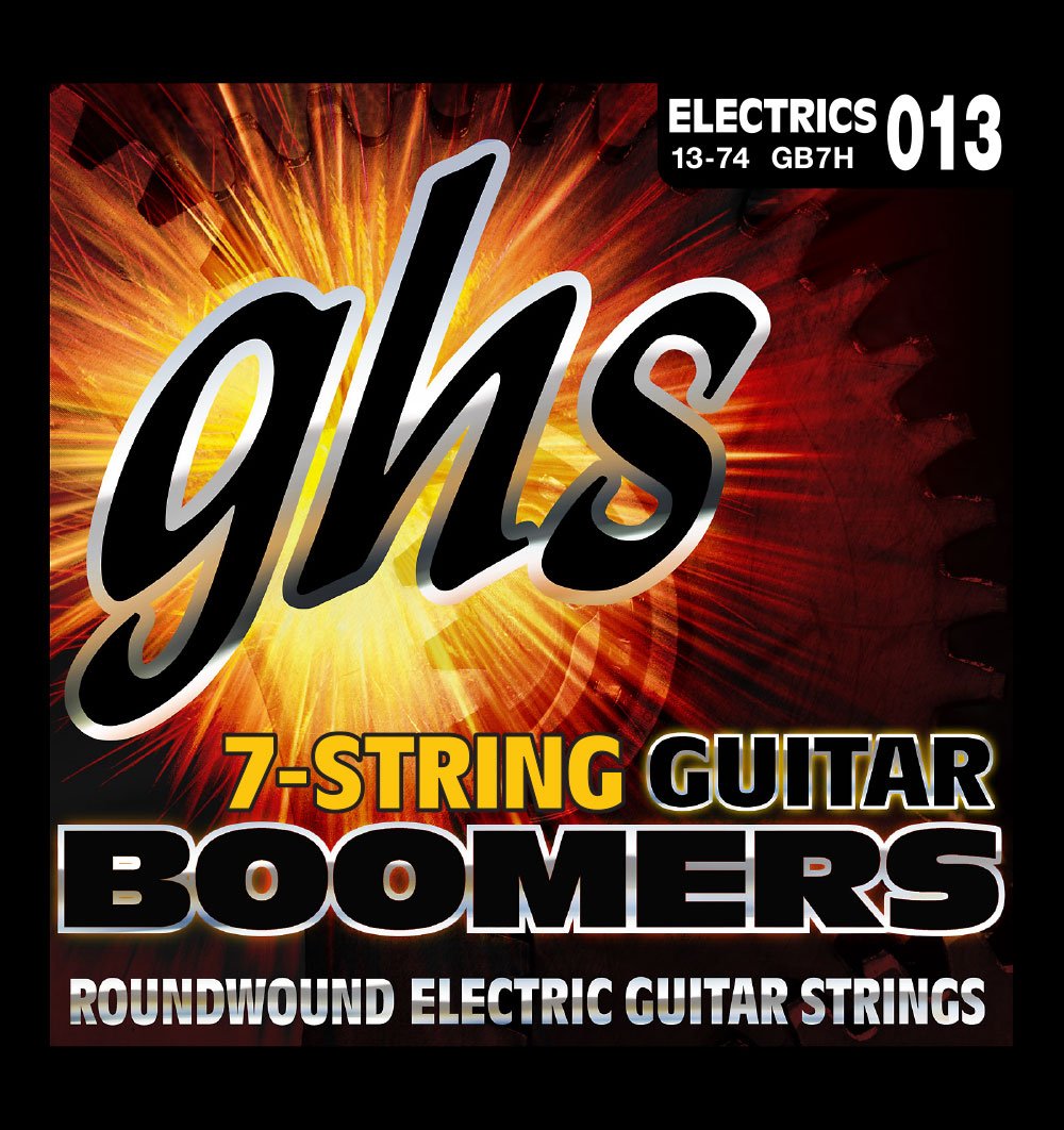 GHS Strings BOOMERS 7 Electric Guitar Strings (GB7H) - Heavy Gauge 13-74 for Rock & Metal - Perfect for Extended Range Guitars & Drop Tuning