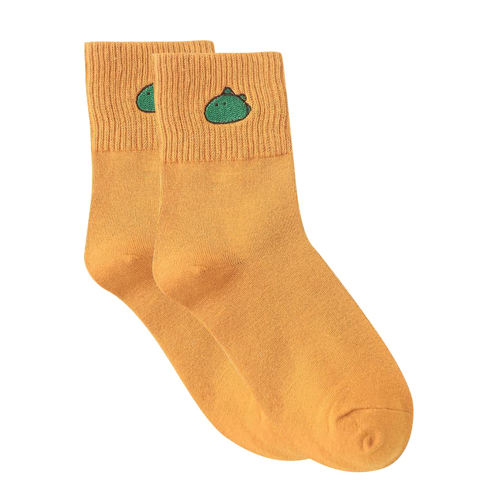 Cute Dinosaur Print Mid-Calf Socks for Women - Fun Casual Crew Socks - Perfect for Gifts, Cosplay, and Everyday Wear