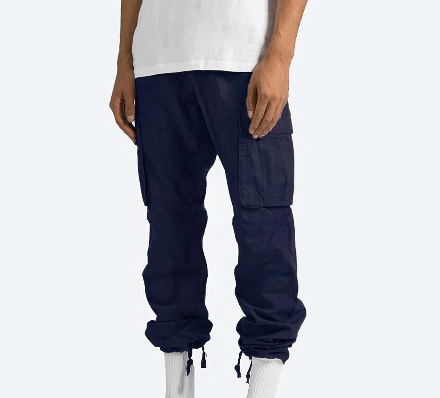 Men's Cargo Pants 2024 - Summer Hiking Pants with Multi-Pockets, Drawstring & Elastic Waist - Lightweight Joggers for Outdoor Adventures, Travel & Casual Wear