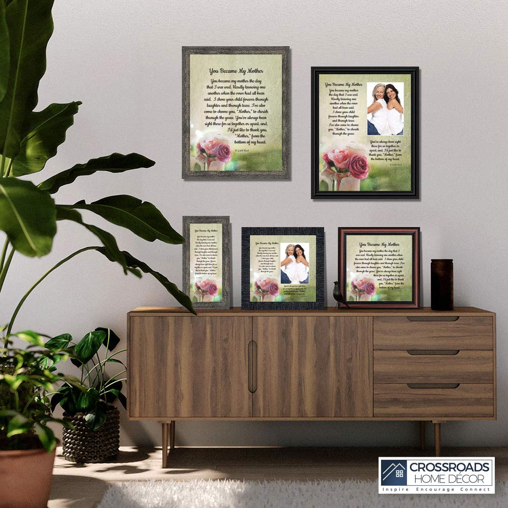 Crossroads Home Décor Gifts for Mother-in-Law - Thoughtful Daughter-in-Law Present with 'You Became My Mother' Engraving (5002BW) - Perfect for Holidays, Birthdays & Special Family Occasions