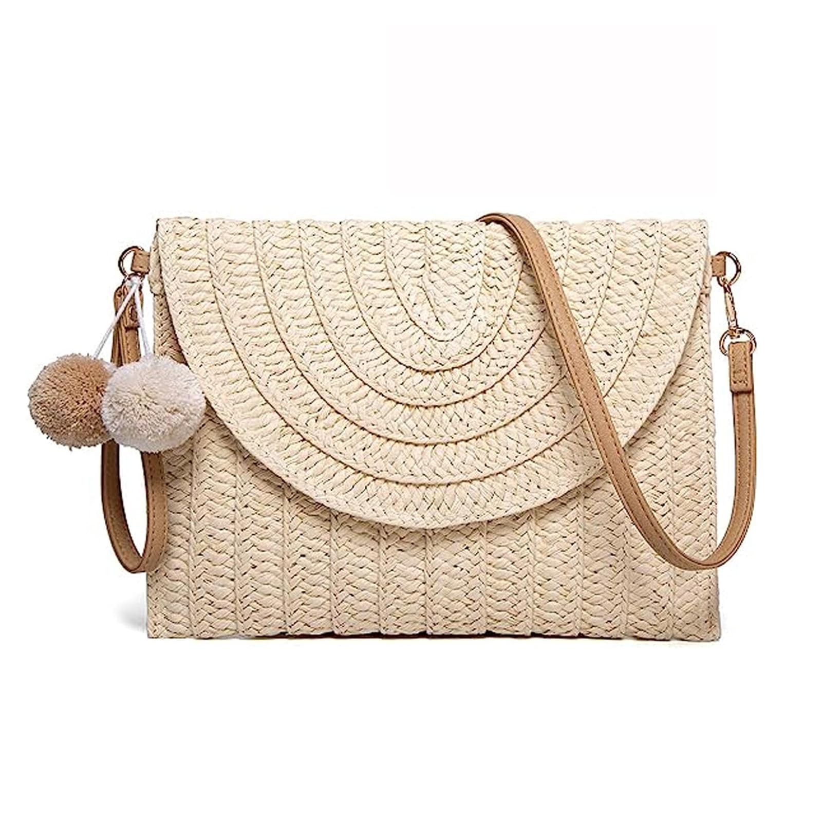 Mokoze Women's Woven Straw Tote Bag with Magnetic Buckle - Handcrafted Beach Bag for Travel, Party & Vacation - Perfect Summer Accessory for Shopping, Picnics and Outdoor Activities