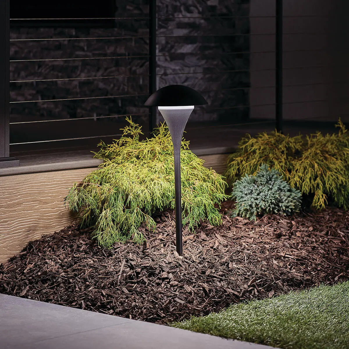 120V Large Solar Eclipse Path Light - Textured Black Finish - Outdoor Landscape Lighting for Garden, Walkway, and Driveway