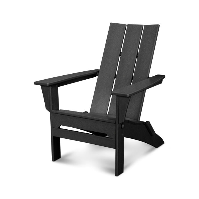 POLYWOOD Modern Folding Adirondack Chair - Outdoor Patio Furniture, Weather-Resistant, Durable Plastic Lumber - Perfect for Backyard, Poolside, Garden & Deck Relaxation