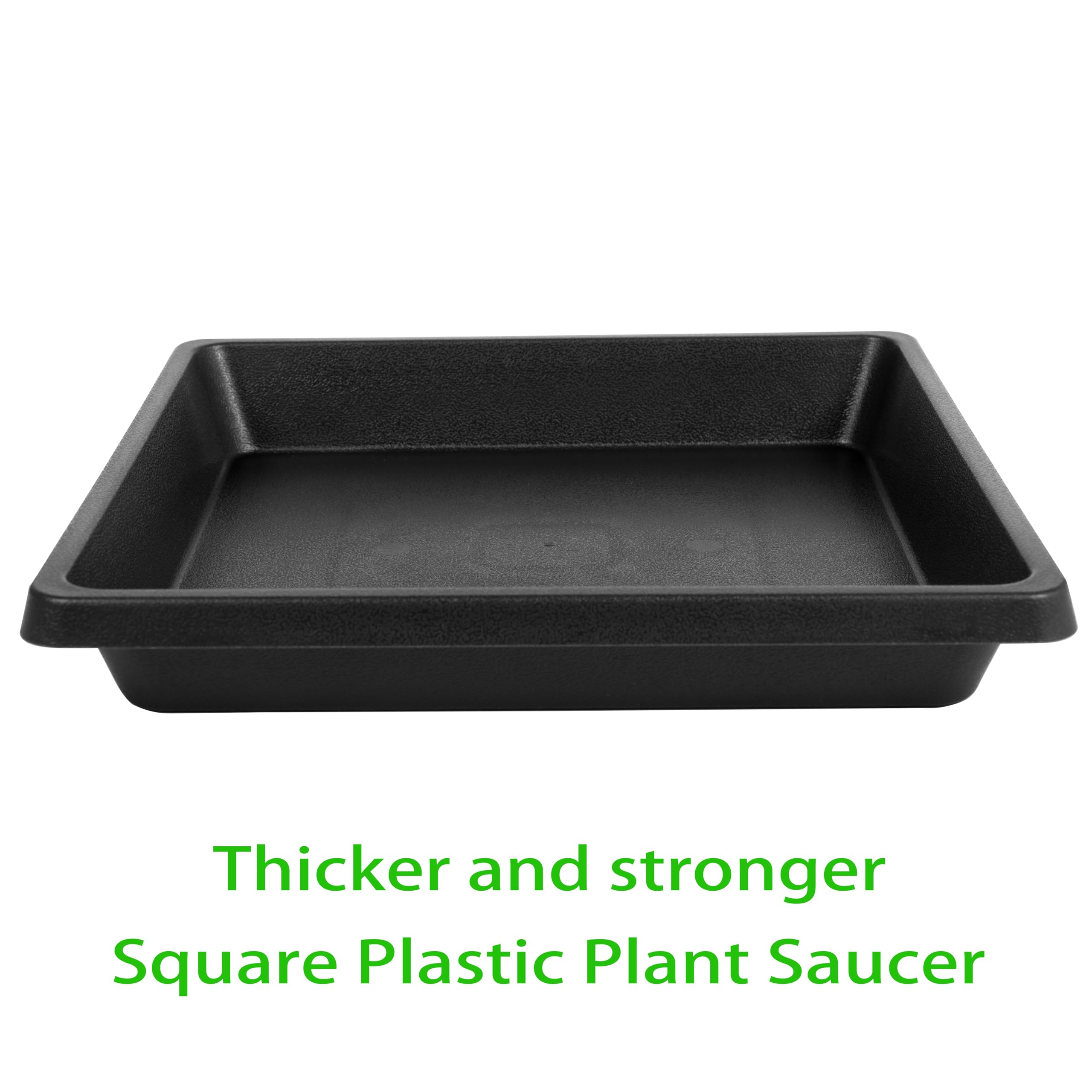 14 Inch Square Plant Saucers 2 Pack - Heavy Duty Plastic Plant Trays for 6-20 Inch Pots - Indoor/Outdoor Drip Trays for Potted Plants - Perfect for Home Garden, Balcony, Patio & Greenhouse Use