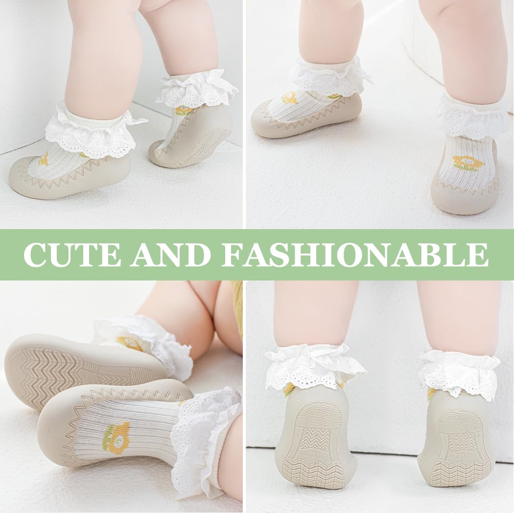 **Adorable Baby Walking Shoes for Girls - Soft Non-Slip Rubber Sole First Walkers | Cartoon Infant Sneakers for Indoor & Outdoor Play**