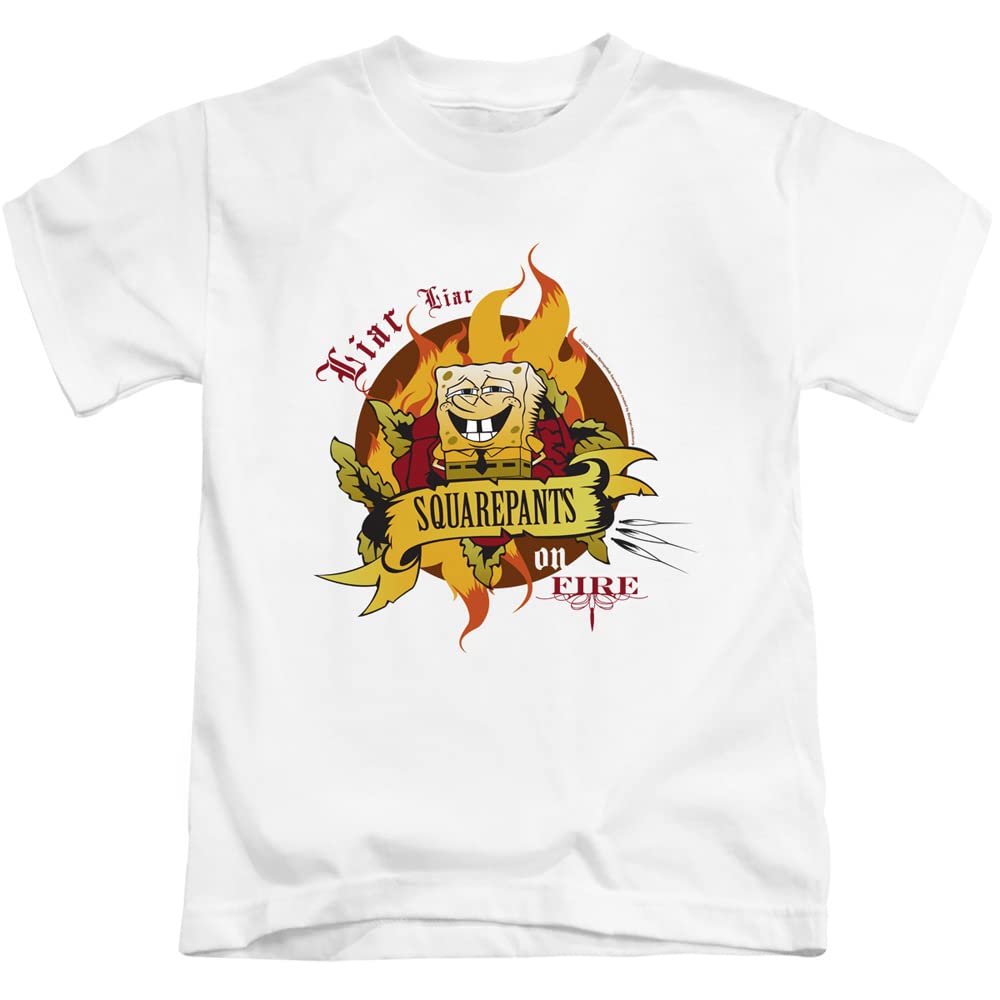 Spongebob Liar Liar Pants On Fire Unisex Youth T-Shirt - Cartoon Character Graphic Tee for Kids & Teens - Perfect for School, Parties & Casual Wear