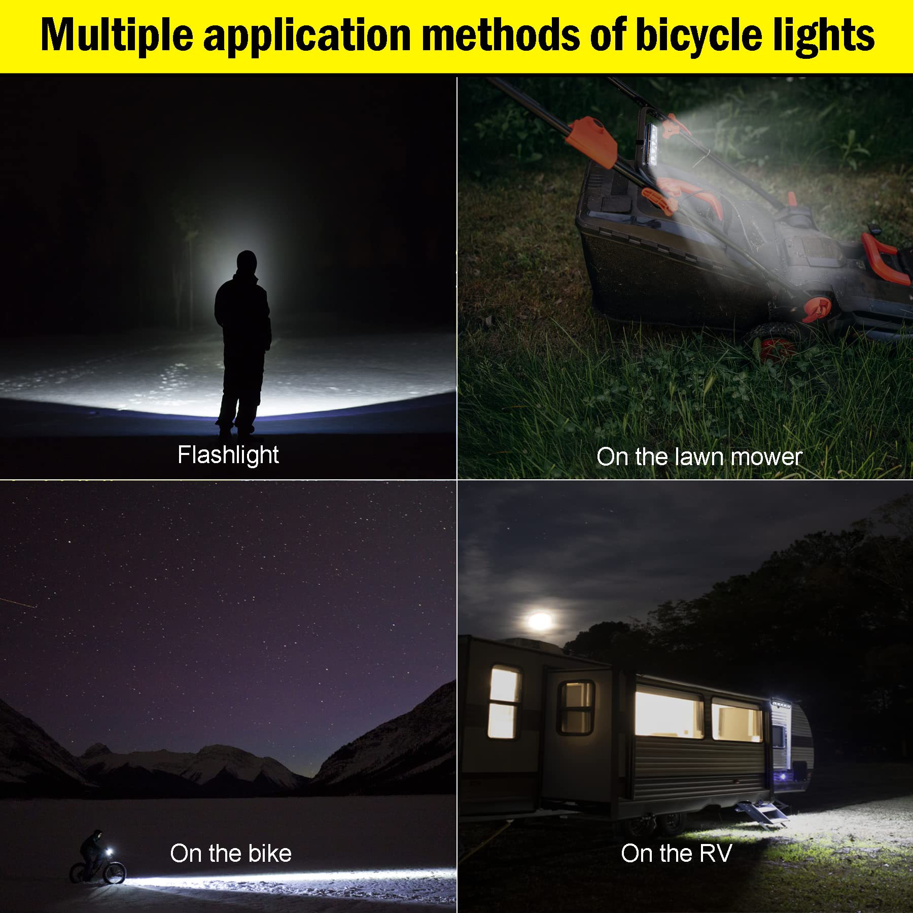 2600 Lumen USB-C Rechargeable Bike Light - 5 LED Waterproof Bicycle Headlight with High/Low Beam & Power Bank Function - Best for Night Riding, Commuting & Mountain Biking