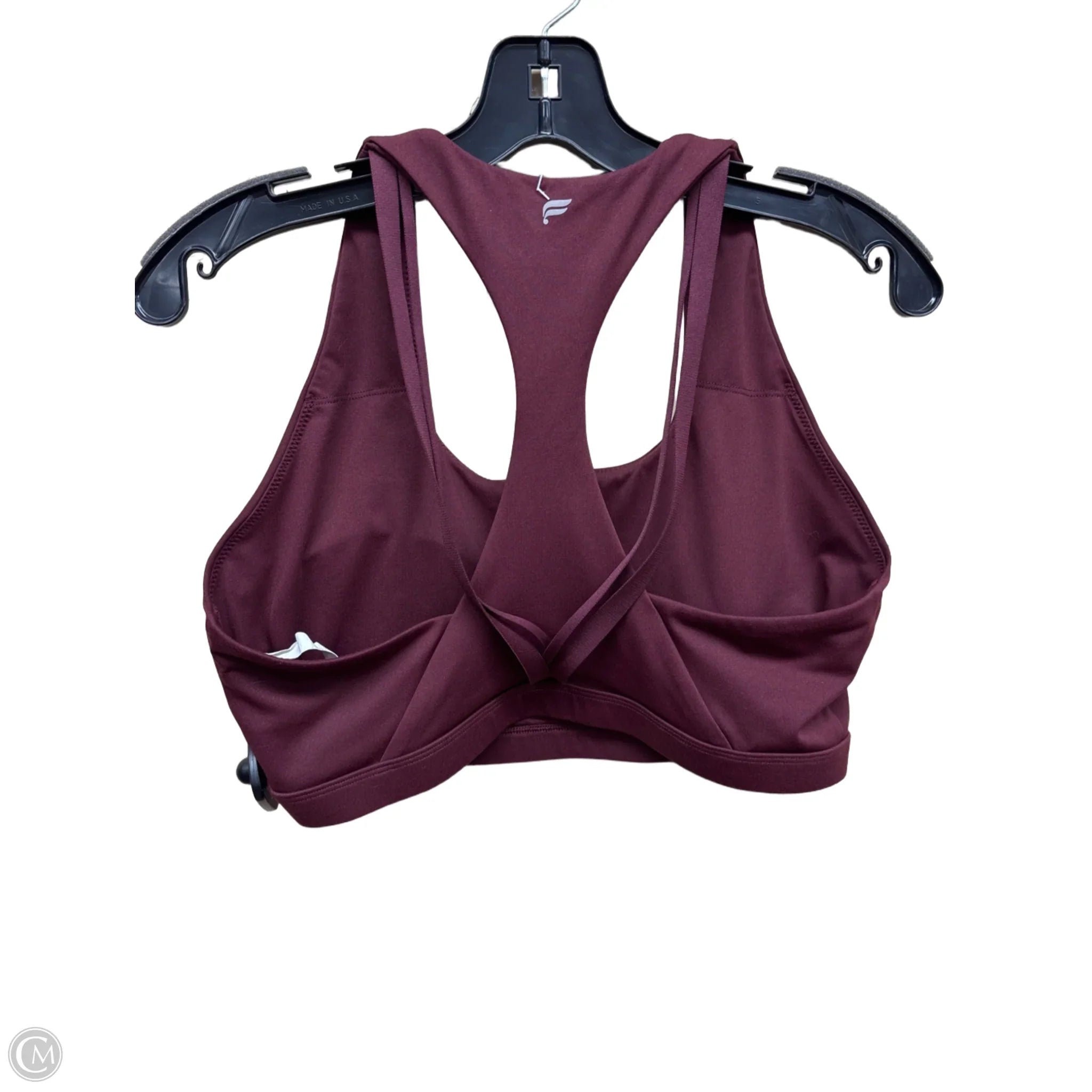 Fabletics Women's High-Performance Athletic Sports Bra - Maroon, Size Large for Running, Yoga & Gym Workouts