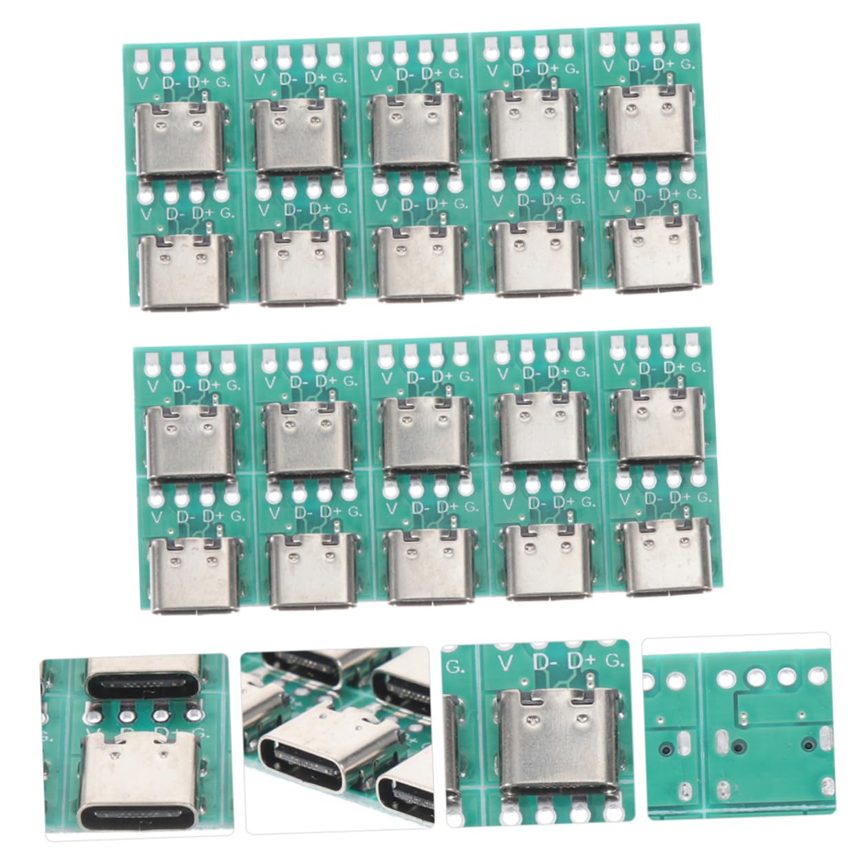 20Pcs USB C Female Connector DIY 3.1 Type C Adapter PCB Converter - Fast Data Transfer for Smartphones, Laptops & DIY Electronics Projects