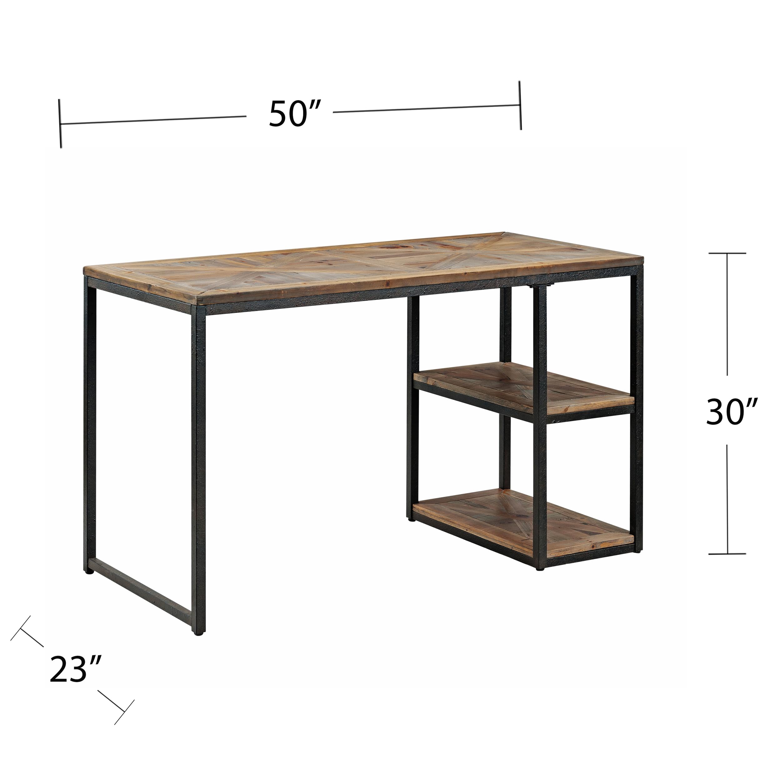 SEI Furniture Southern Enterprises Garviston Reclaimed Wood Writing Desk - Black | Home Office Desk for Small Spaces, Study Table for Students & Professionals