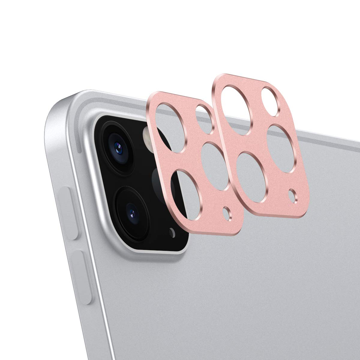 MoKo 2-Pack Aluminum Alloy Camera Lens Protector for iPad Pro 12.9 (2020/2021) & iPad Pro 11 (2020/2021) - Scratch-Resistant Metal Frame Screen Shield in Rose Gold - Perfect for Travel, Photography & Daily Protection