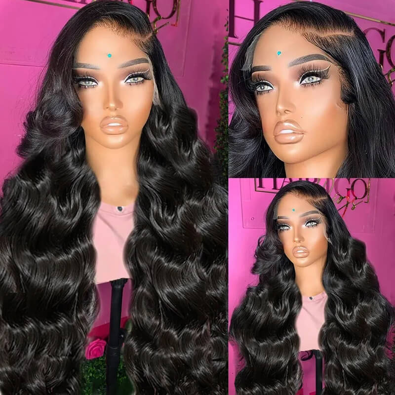 Eullair Glueless Loose Wave Human Hair Wig with HD Transparent Lace Frontal | Natural Curly Hairpiece for Women | Perfect for Daily Wear, Cosplay & Special Occasions