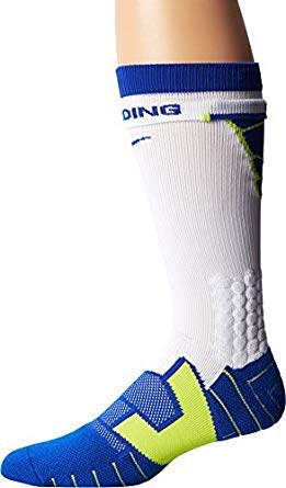 Nike Vapor Football Crew Socks - White/Game Royal/Cyber - Moisture-Wicking Performance Socks for Football, Soccer & Sports Training - Perfect for Athletes & Active Lifestyles