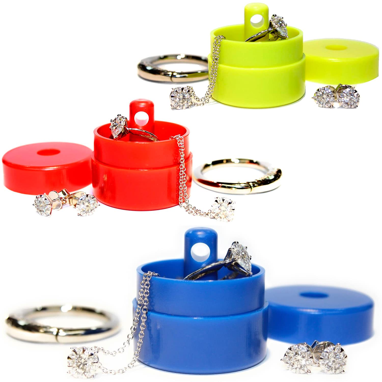 Lion Latch Travel Jewelry Organizer Box - Portable Ring Holder for Women & Girls with Keychain | Small Jewelry Storage Case for Rings, Necklaces & Earrings | Perfect for Travel, Gifts & Daily Use
