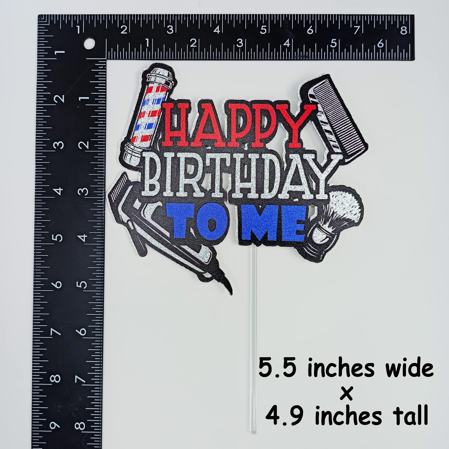 Glitter Hairdresser Happy Birthday Cake Topper - Barber & Hairstylist Birthday Decoration - Cosmetologist Party Supplies for Salon Celebrations & Professional Milestones