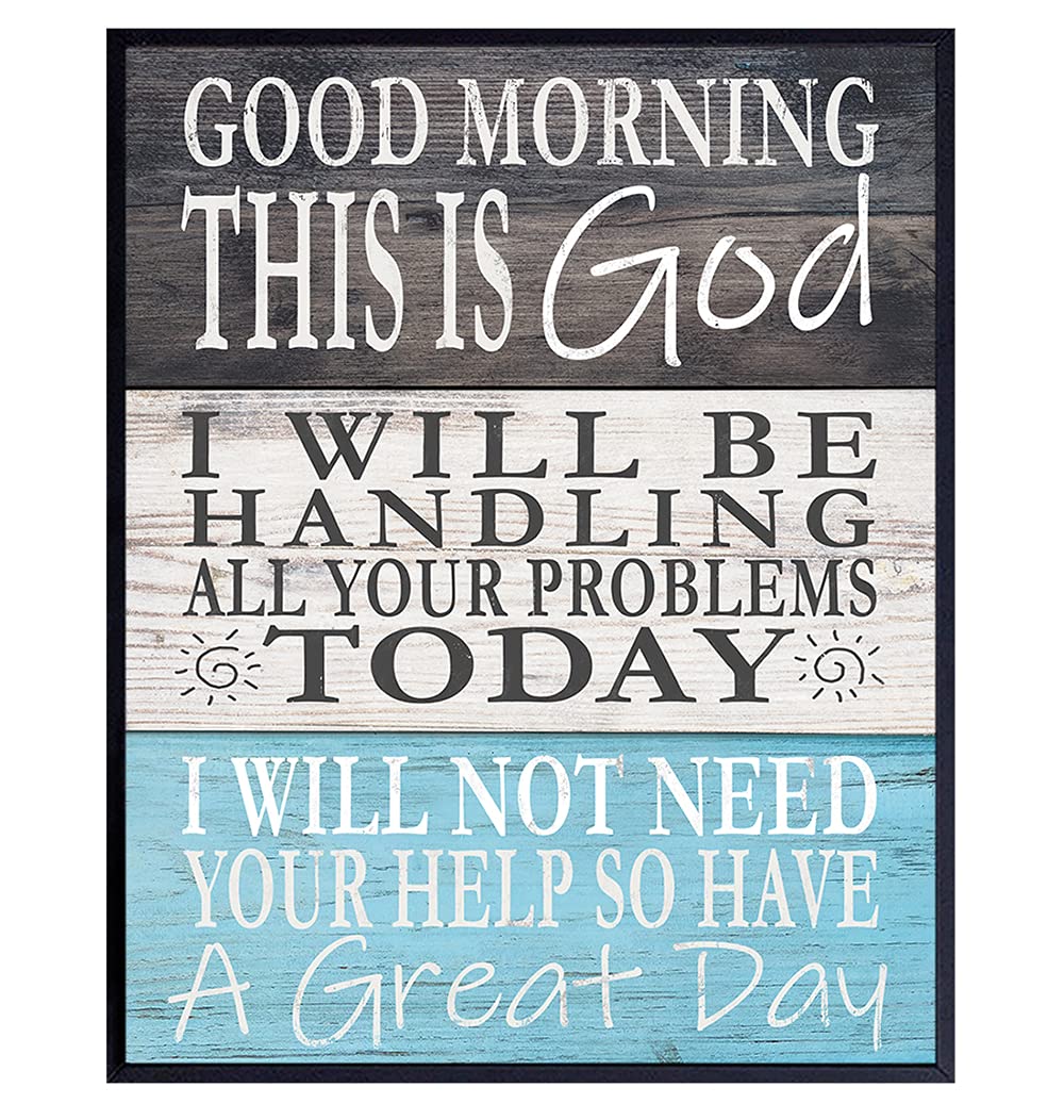 Religious Wall Decor - Christian Gifts for Women & Men - Catholic Home Decor - Inspirational Bible Quotes Sign - Faith-Based Wall Art in Light Blue | Perfect for Church, Bedroom & Spiritual Spaces