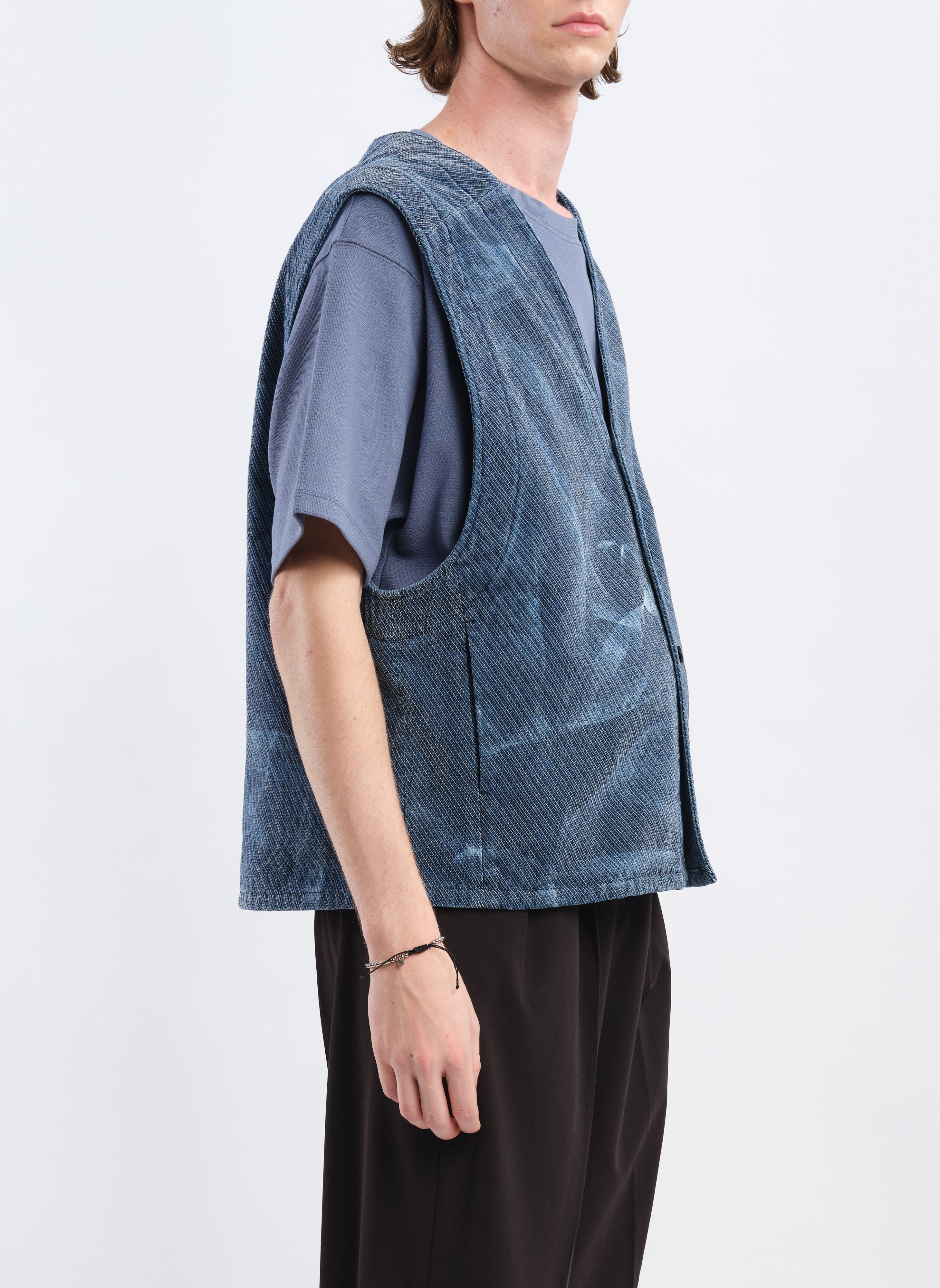 Stylish Indigo Cotton Polyester Jersey Waistcoat Vest for Men & Women | Comfortable Stretch Fabric | Perfect for Casual Wear, Office Outfits & Layering