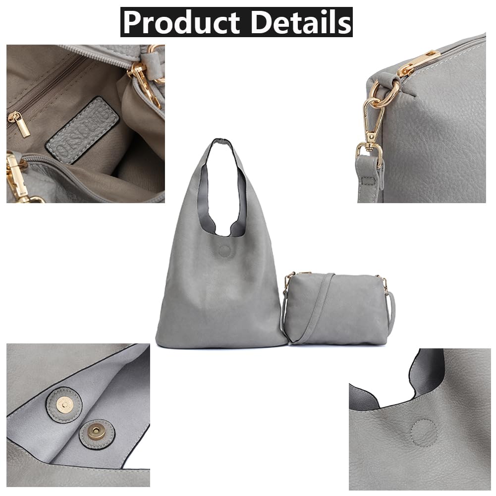 Stylish Slouchy Hobo Handbags for Women - PU Leather Crossbody & Shoulder Tote Purse Set with Top Handle | Perfect for Work, Travel & Everyday Use