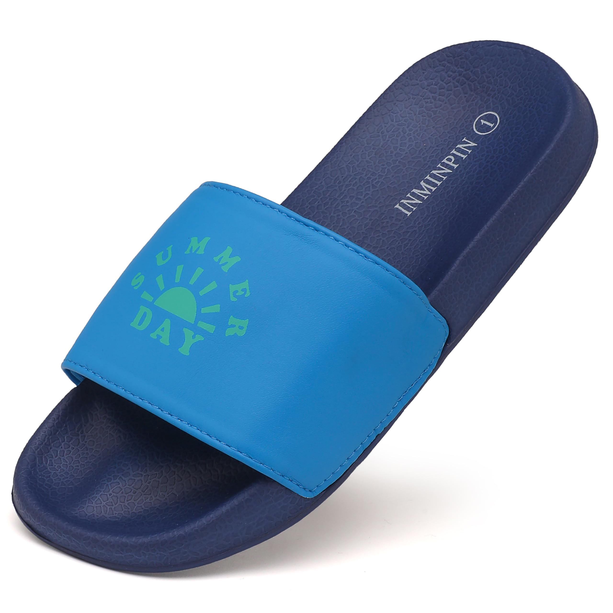 INMINPIN Kids Boys Girls Slides Sandals - Comfortable Non-Slip Beach Pool Shower Shoes for Indoor & Outdoor Use - Perfect for Summer, Swimming, Beach, and Playtime (Little Kid/Big Kid)