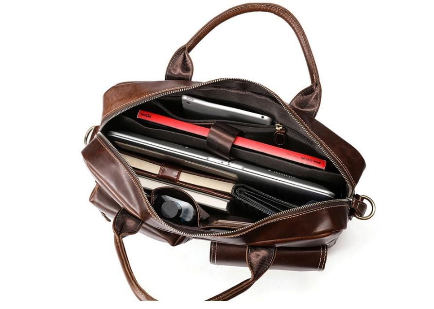 Stylish Brown Leather Messenger Bag for Women & Men - Perfect for Work, Travel, and Everyday Use