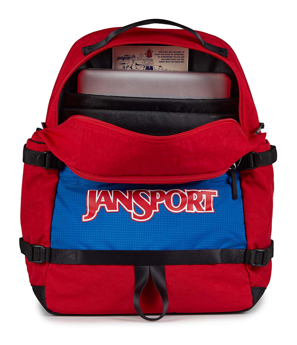 JanSport Small Seattle Backpack - Lightweight Durable School & Travel Daypack for Students & Commuters - Perfect for College, Hiking & Everyday Use (Red Tape)