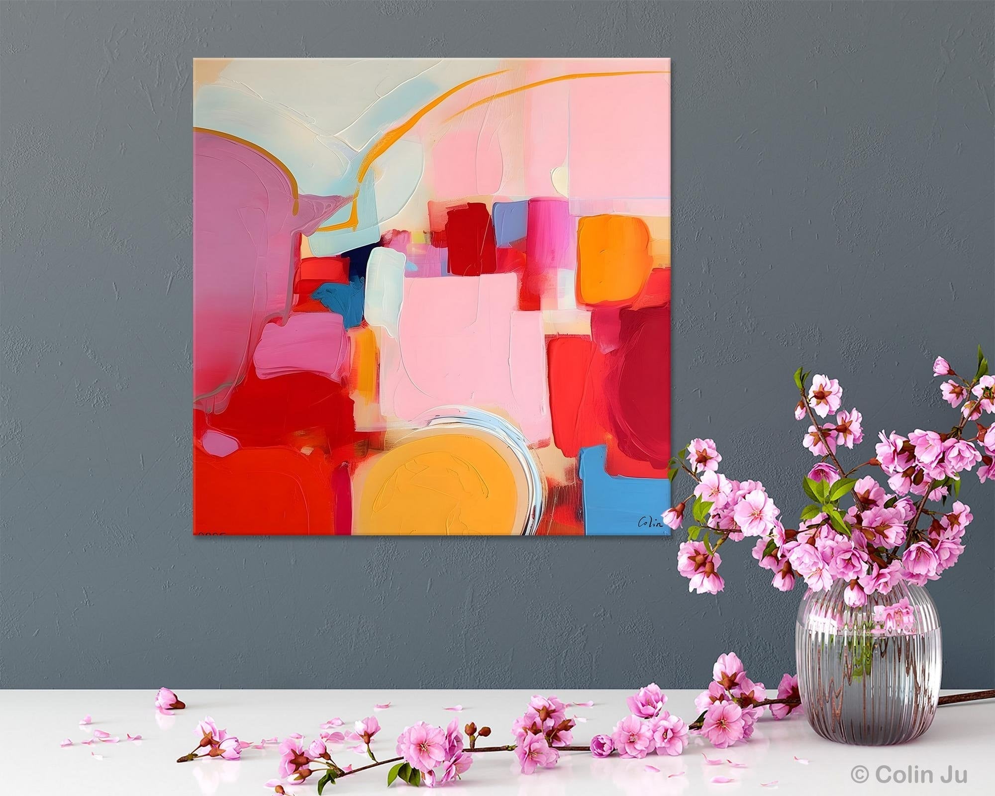 Large Abstract Wall Art for Bedroom - Original Modern Canvas Painting, Contemporary Acrylic Artwork - Perfect for Living Room, Office & Home Decor