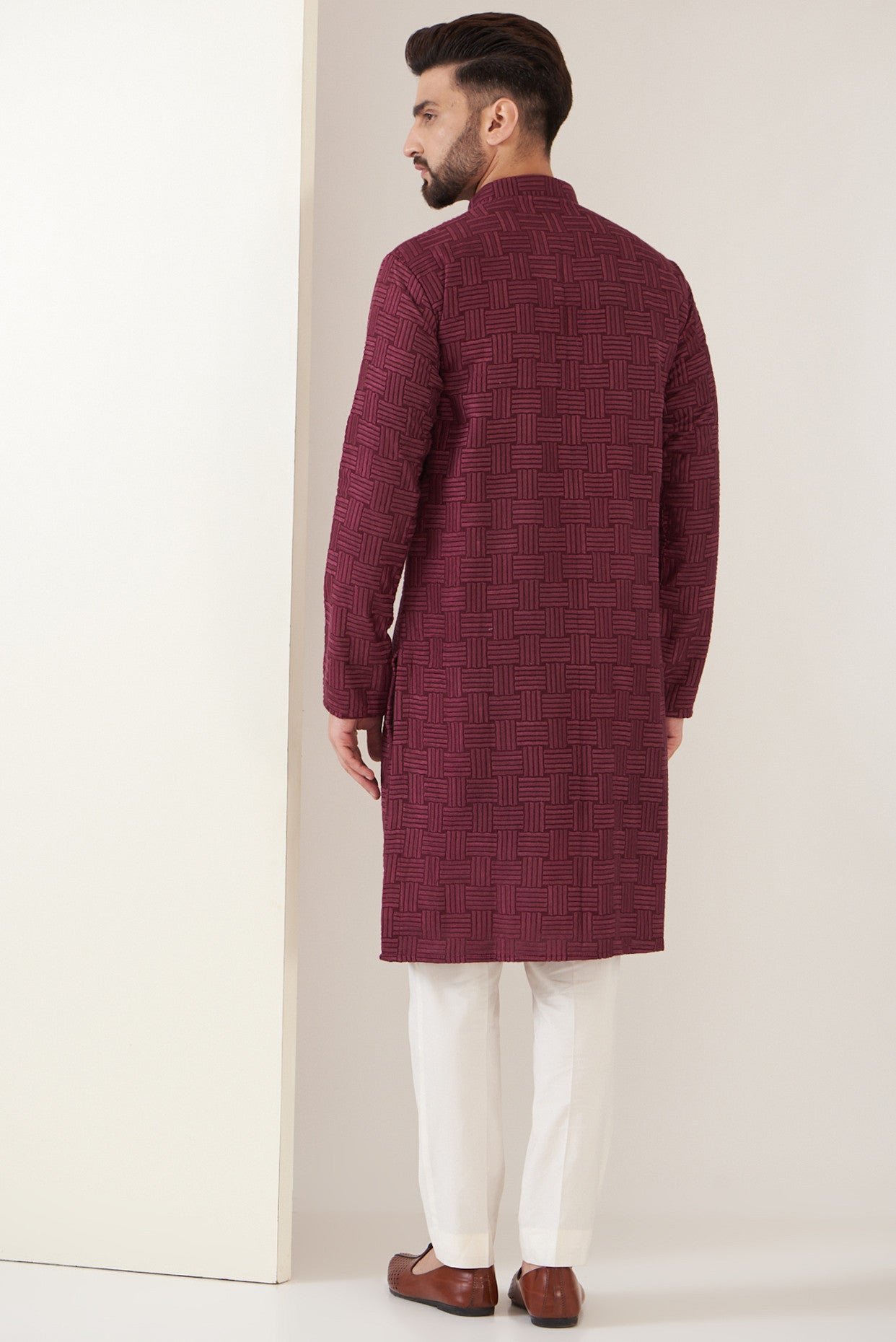 Elegant Maroon Embroidered Kurta for Women | Traditional Indian Thread Work Tunic | Perfect for Festivals, Weddings & Casual Wear