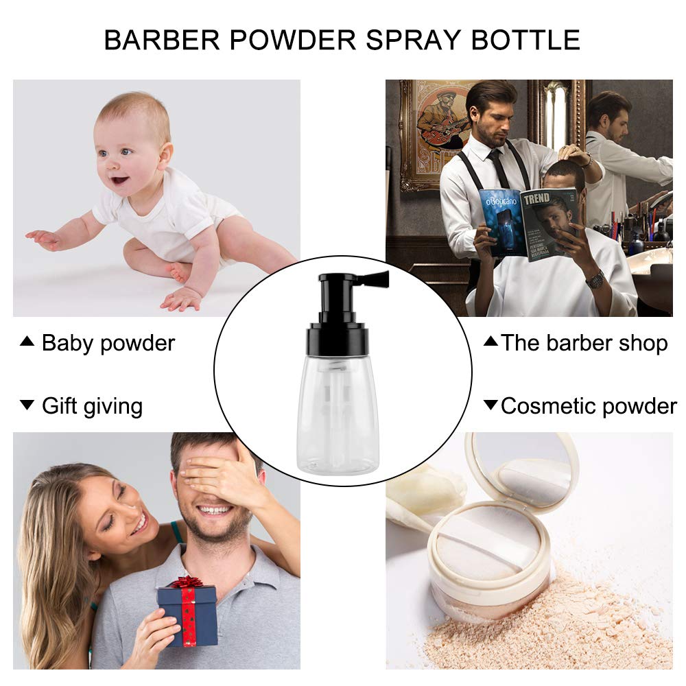 2pcs Barber Powder Spray Bottle 140ml - Refillable Hair Fiber Applicator for Salon & Home Use