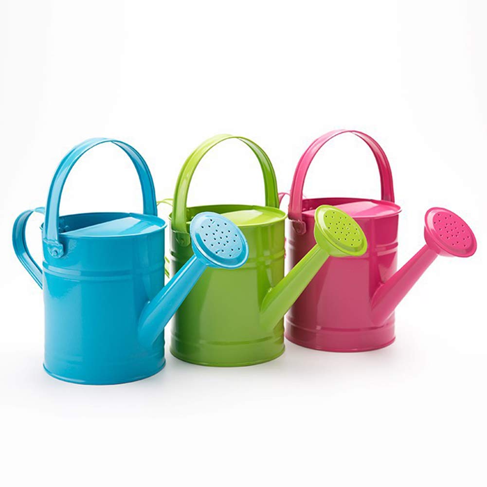 Firlar 1.5L Traditional Metal Watering Can - Small Steel Garden Water Pot with Long Spout & Sprinkler Head - Easy Pour Indoor/Outdoor Plant Watering Can for Bonsai, Flowers, and Houseplants (Green)