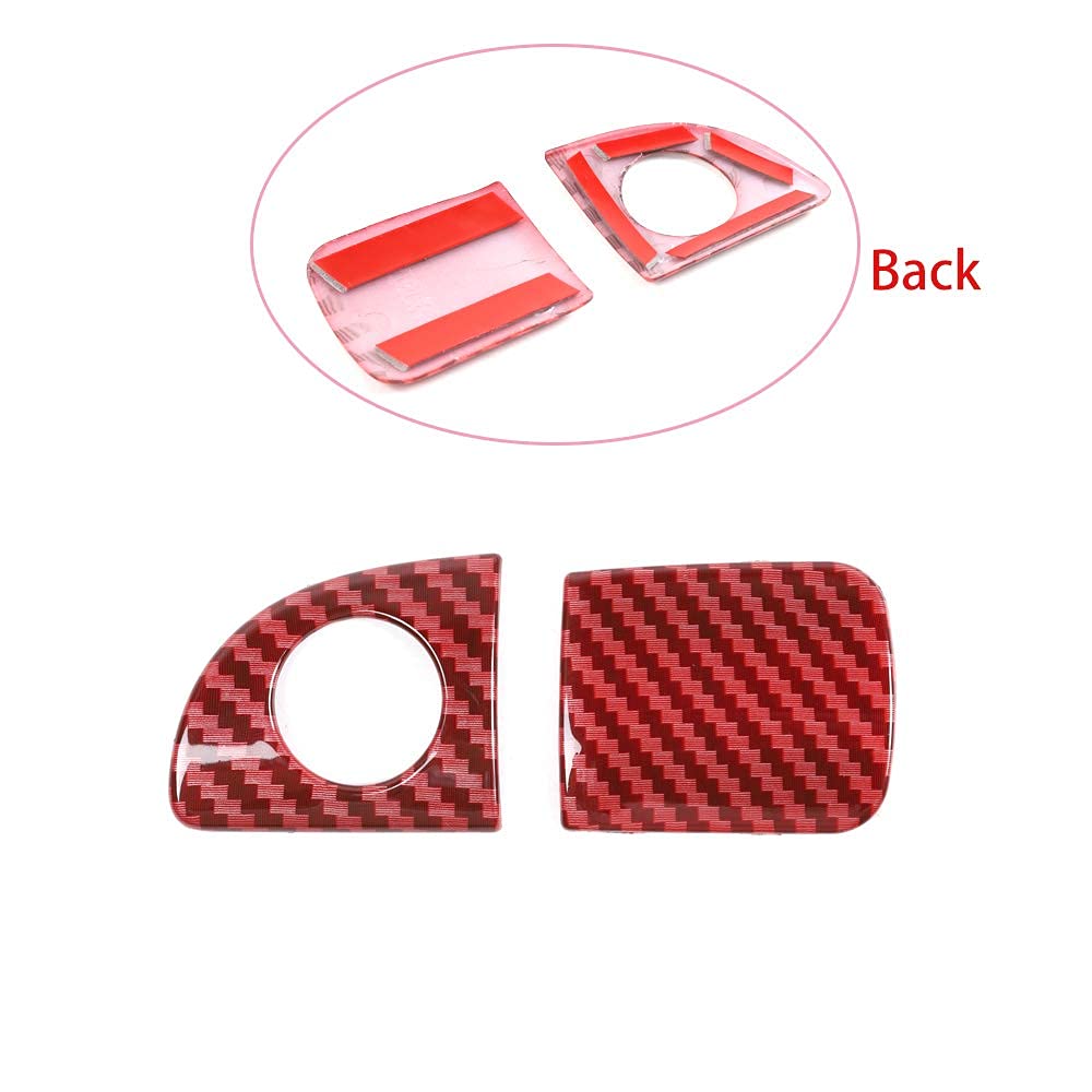 **Premium ABS Red Carbon Fiber Interior Door Handle Trim for 2015-2024 Dodge Challenger & Charger – 2-Piece Set – Upgrade Your Ride with Stylish Storage Box & Glove Switch Accessories – Perfect for Car Enthusiasts & Customization**