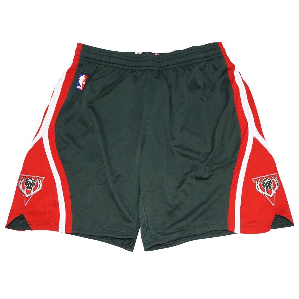 Adidas Milwaukee Bucks NBA Green Authentic On-Court Road Away Climalite Game Shorts for Men - Breathable Basketball Shorts for Training, Games & Casual Wear