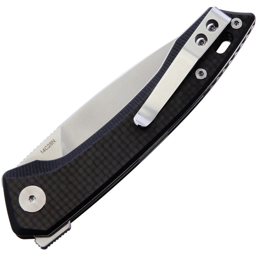 QSP Leopard Pocket Knife - G10 Handle & Carbon Fiber Overlay - EDC Folding Knife for Outdoor, Camping, and Everyday Carry
